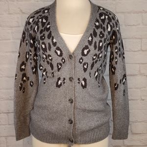 Lucky Brand Animal Print Cardigan Sweater